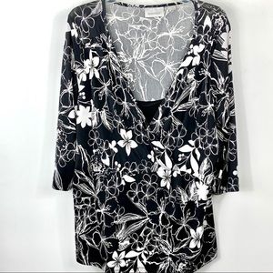 Avenue Black &‎ White Tunic Top